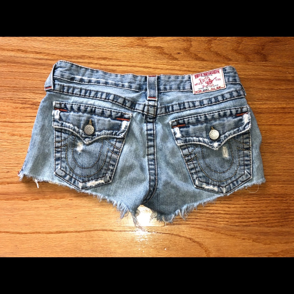 True Religion denim cutoff shorts